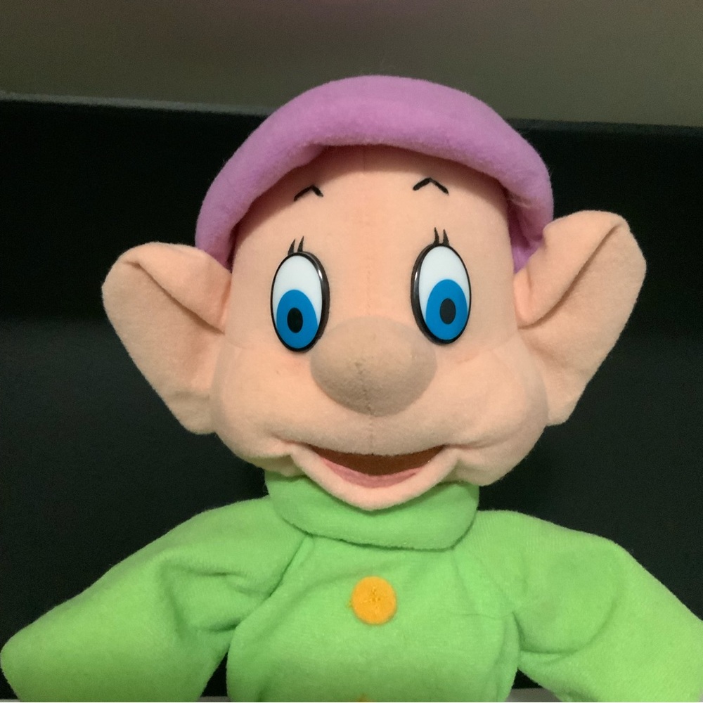 1993 Mattel Disney Dopey Dwarf Plush Standing Mattel Vintage Snow White 11” - Picture 3 of 4